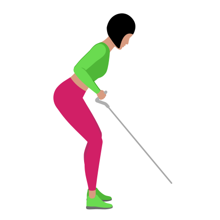 Woman Doing Cable Bent Over Row Exercise For Back