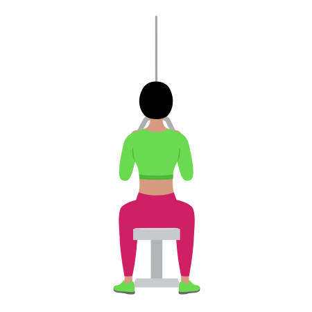 Woman Doing Cable Close Hammer Grip Pulldown Exercise For Back