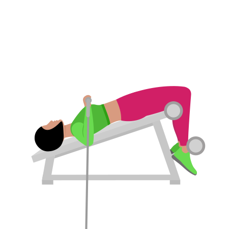 Woman Doing Cable Decline Bench Press Exercise For Chest