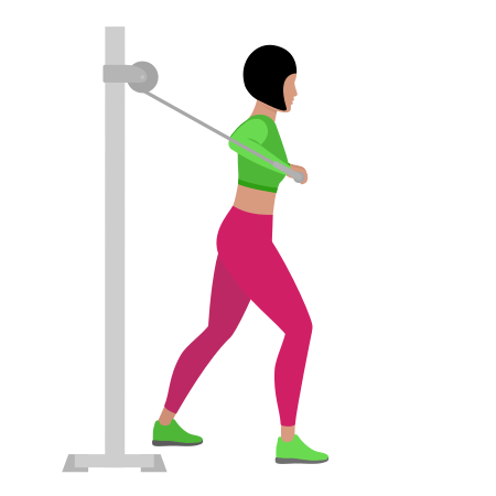 Woman Doing Cable Decline Chest Press Exercise For Chest