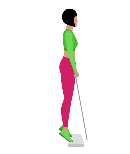 Woman Doing Cable Deficit Calf Raise Exercise For Calves