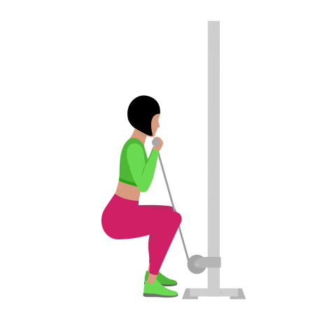 Woman Doing Cable Goblet Squat Exercise For Legs