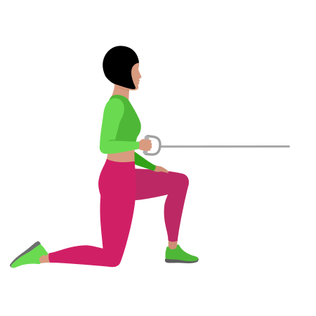 Woman Doing Cable Half Kneeling Single Arm Row Exercise For Back