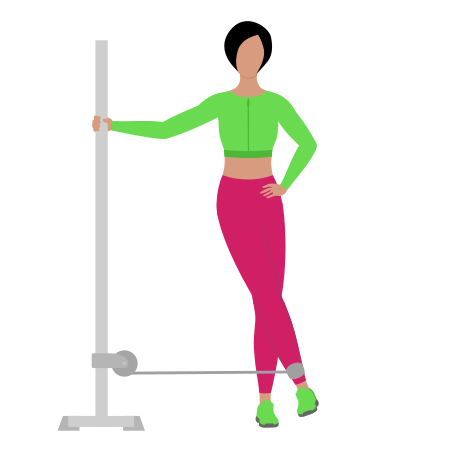 Woman Doing Cable Hip Adduction Exercise For Legs