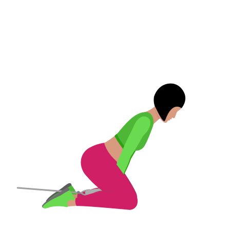 Woman Doing Cable Kneeling Pull Through Exercise For Legs