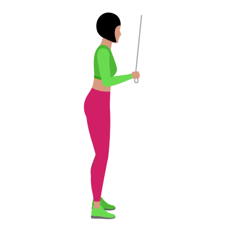 Woman Doing Cable One Arm Rope Tricep Pushdown Exercise For Arm