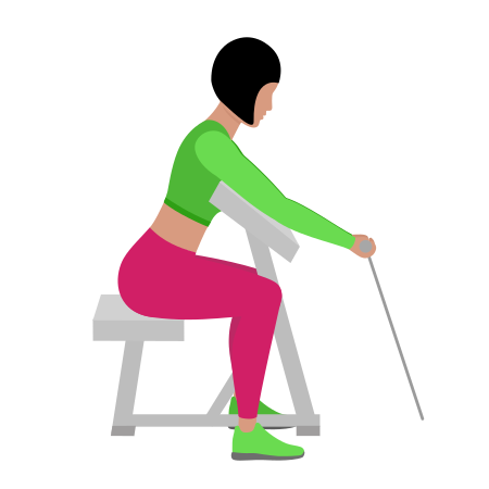 Woman Doing Cable Preacher Bicep Curl Exercise For Arm