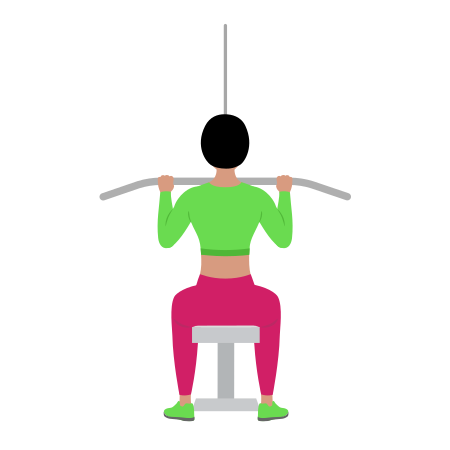 Woman Doing Cable Regular Grip Pulldown Exercise For Back