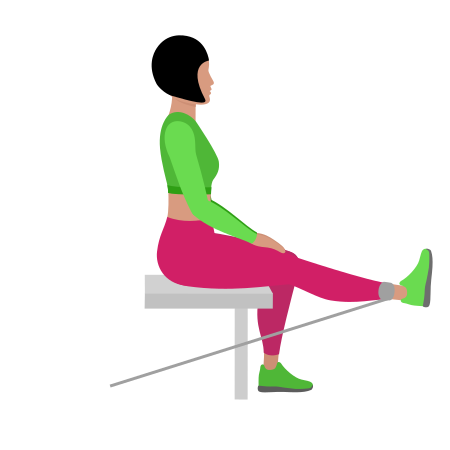 Woman Doing Cable Seated Leg Extension Exercise For Legs