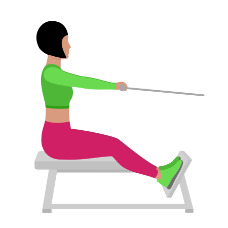 Woman Doing Cable Seated Rear Delt Row Exercise For Shoulders