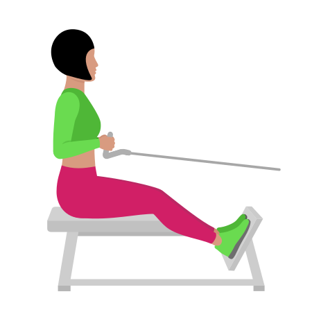 Woman Doing Cable Seated Row Exercise For Back