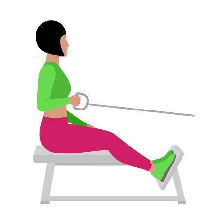 Woman Doing Cable Seated Single Arm Row Exercise For Back