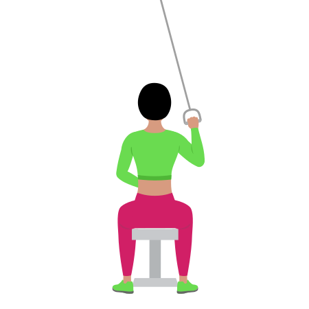 Woman Doing Cable Single Arm Pulldown Exercise For Back
