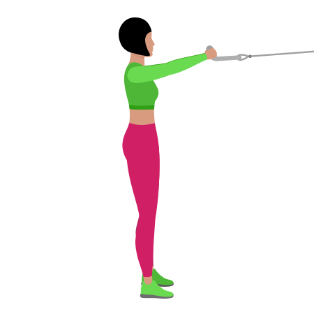 Woman Doing Cable Standing Face Pull Exercise For Shoulders