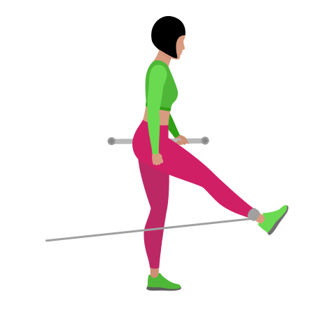Woman Doing Cable Standing Leg Extension Exercise For Legs