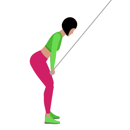 Woman Doing Cable Standing Pullover Exercise For Back