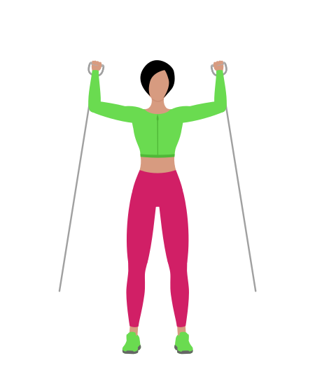 Woman Doing Cable Standing Shoulders Press Exercise For Shoulders