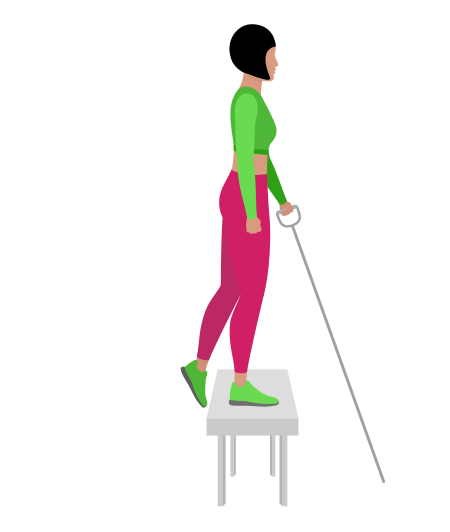 Woman Doing Cable Step Up Exercise For Legs