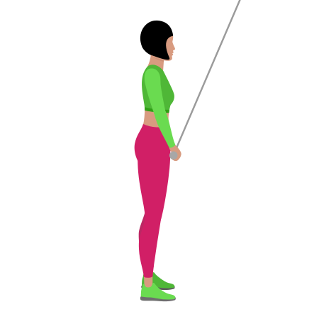 Woman Doing Cable Straight Arm Lat Pushdown Exercise For Back