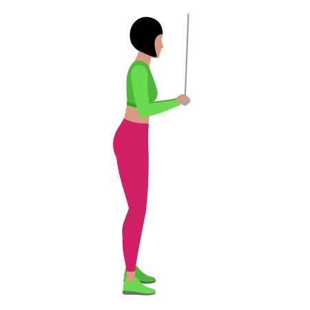 Woman Doing Cable Tricep Pushdown Exercise For Arm