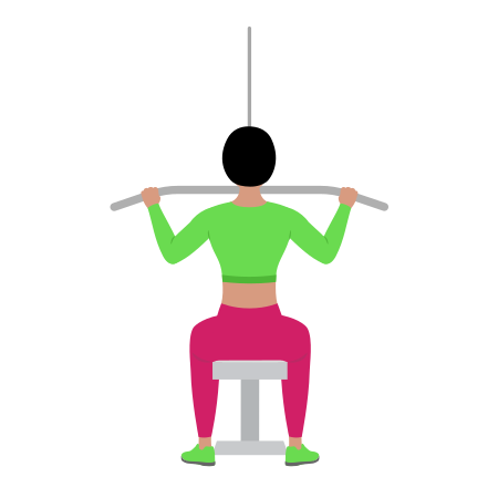 Woman Doing Cable Wide Grip Pulldown Exercise For Back