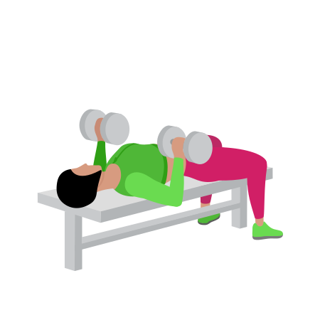 Woman Doing Dumbbell Bench Press Exercise