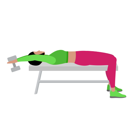 Woman Doing Dumbbell Bench Pullover Exercise