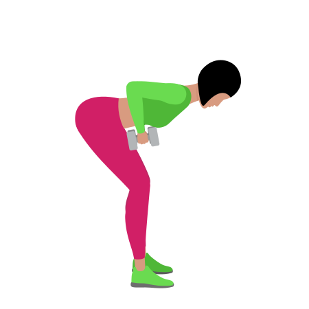 Woman Doing Dumbbell Bent Over Row Exercise For Back