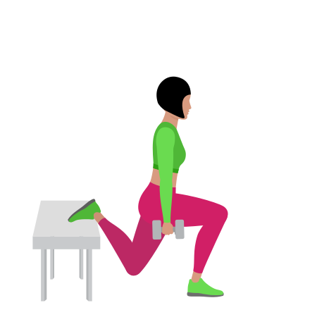 Woman Doing Dumbbell Bulgarian Split Squat Exercise For Legs