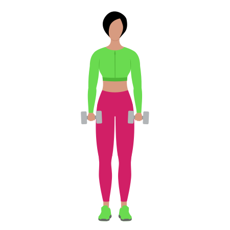 Woman Doing Dumbbell Cross Body Hammer Curl Exercise For Arm