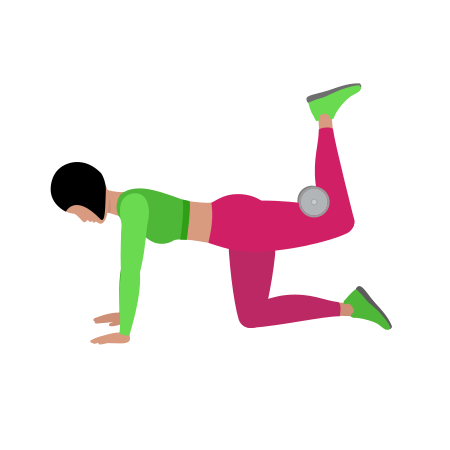 Woman Doing Dumbbell Donkey Kick Exercise For Legs