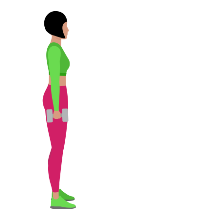 Woman Doing Dumbbell Forward Lunges Alternating Exercise For Legs