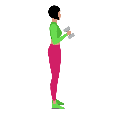 Woman Doing Dumbbell Hammer Curl Exercise For Arm