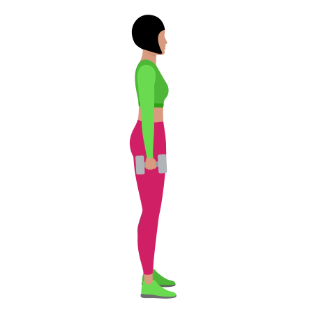 Woman Doing Dumbbell Hammer Curl Alternating Exercise For Arm