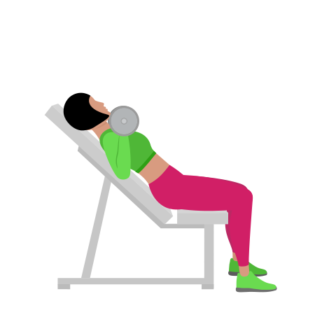Woman Doing Dumbbell Incline Bench Press Exercise