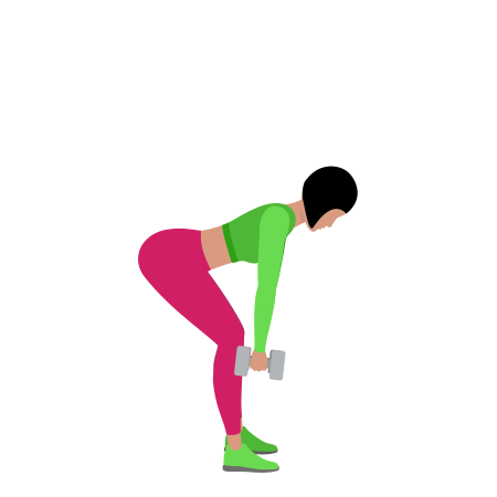 Woman Doing Dumbbell Romanian Deadlift Exercise For Legs