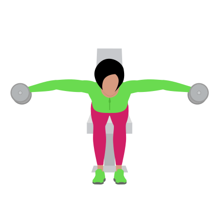 Woman Doing Dumbbell Seated Reverse Fly Exercise For Back