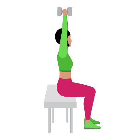 Woman Doing Dumbbell Seated Shoulders Hammer Press Exercise For Shoulders
