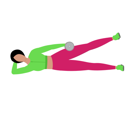 Woman Doing Dumbbell Side Lying Hip Abduction Exercise For Legs