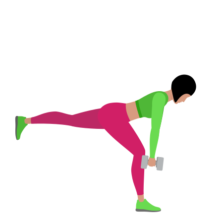 Woman Doing Dumbbell Single Leg Deadlift Exercise For Legs