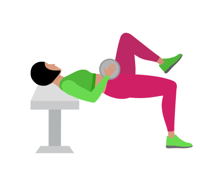 Woman Doing Dumbbell Single Leg Hip Thrust Exercise For Legs