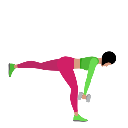 Woman Doing Dumbbell Single Stiff Leg Deadlift Exercise For Legs