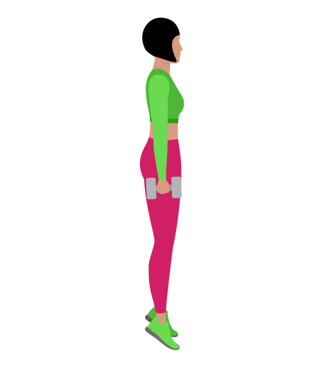 Woman Doing Dumbbell Standing Calf Raise Exercise For Calves