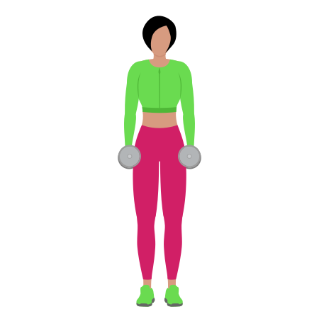 Woman Doing Dumbbell Standing Shrug Exercise For Back