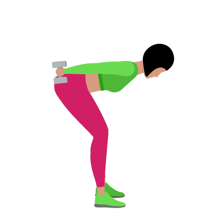 Woman Doing Dumbbell Tricep Kickback Exercise For Tricep