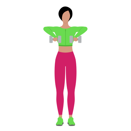 Woman Doing Dumbbell Upright Row Exercise For Shoulders