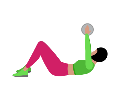 Woman Doing Dumbbell Weighted Crunch Exercise For Abs