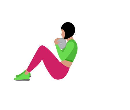 Woman Doing Dumbbell Weighted Sit Up Exercise For Abs