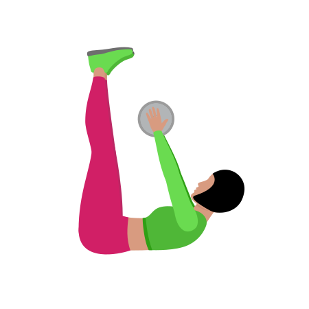 Woman Doing Dumbbell Weighted Vertical Leg Crunch Exercise For Abs