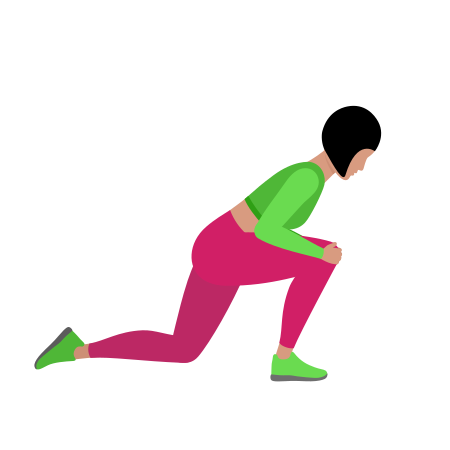 Woman Doing Kneeling Achilles Stretching